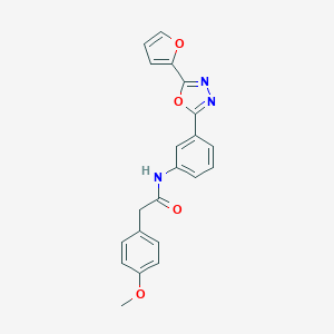 molecular formula C21H17N3O4 B303211 N-{3-[5-(furan-2-yl)-1,3,4-oxadiazol-2-yl]phenyl}-2-(4-methoxyphenyl)acetamide 