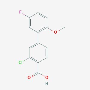 molecular formula C14H10ClFO3 B3032111 3-Chloro-5'-fluoro-2'-methoxy-[1,1'-biphenyl]-4-carboxylic acid CAS No. 1097085-11-4
