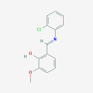 molecular formula C14H12ClNO2 B3032128 2-{(E)-[(2-chlorophenyl)imino]methyl}-6-methoxyphenol CAS No. 112628-73-6