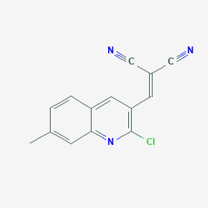 molecular formula C14H8ClN3 B3032131 2-[(2-Chloro-7-methylquinolin-3-yl)methylidene]propanedinitrile CAS No. 113110-96-6