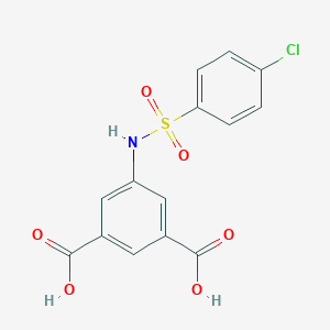 molecular formula C14H10ClNO6S B303214 5-{[(4-Chlorophenyl)sulfonyl]amino}benzene-1,3-dicarboxylic acid 