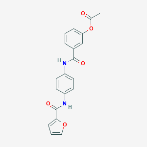 molecular formula C20H16N2O5 B303215 3-{[4-(2-Furoylamino)anilino]carbonyl}phenyl acetate 