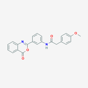 molecular formula C23H18N2O4 B303216 2-(4-methoxyphenyl)-N-[3-(4-oxo-4H-3,1-benzoxazin-2-yl)phenyl]acetamide 