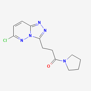 molecular formula C12H14ClN5O B3032167 3-(6-Chloro-[1,2,4]triazolo[4,3-b]pyridazin-3-yl)-1-(pyrrolidin-1-yl)propan-1-one CAS No. 1189749-77-6