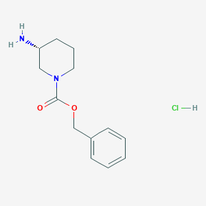 molecular formula C13H19ClN2O2 B3032189 (R)-Benzyl 3-aminopiperidine-1-carboxylate hydrochloride CAS No. 1217781-62-8
