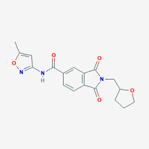 molecular formula C18H17N3O5 B303219 N-(5-methyl-1,2-oxazol-3-yl)-1,3-dioxo-2-(tetrahydrofuran-2-ylmethyl)-2,3-dihydro-1H-isoindole-5-carboxamide 