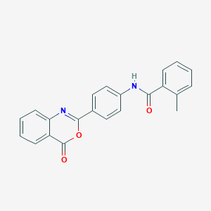 molecular formula C22H16N2O3 B303220 2-methyl-N-[4-(4-oxo-4H-3,1-benzoxazin-2-yl)phenyl]benzamide 