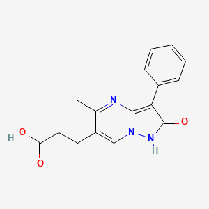 molecular formula C17H17N3O3 B3032210 3-(5,7-Dimethyl-2-oxo-3-phenyl-1,2-dihydropyrazolo[1,5-a]pyrimidin-6-yl)propanoic acid CAS No. 1245569-50-9