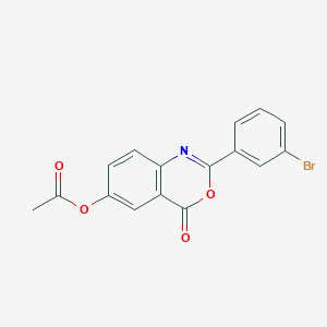 molecular formula C16H10BrNO4 B303225 2-(3-bromophenyl)-4-oxo-4H-3,1-benzoxazin-6-yl acetate 