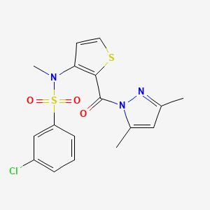 molecular formula C17H16ClN3O3S2 B3032250 3-chloro-N-{2-[(3,5-dimethyl-1H-pyrazol-1-yl)carbonyl]thiophen-3-yl}-N-methylbenzenesulfonamide CAS No. 1325304-83-3