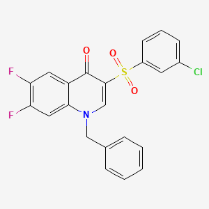 1-benzyl-3-[(3-chlorophenyl)sulfonyl]-6,7-difluoroquinolin-4(1H)-one