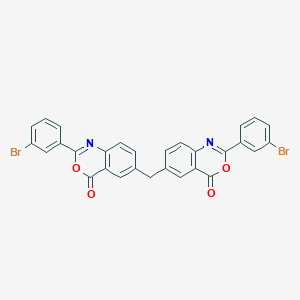 molecular formula C29H16Br2N2O4 B303227 2-(3-bromophenyl)-6-{[2-(3-bromophenyl)-4-oxo-4H-3,1-benzoxazin-6-yl]methyl}-4H-3,1-benzoxazin-4-one 