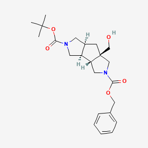 molecular formula C23H32N2O5 B3032273 (3aS,3bR,6aR,7aS)-5-苄基 2-叔丁基 6a-(羟甲基)八氢-1H-环戊并[1,2-c:3,4-c']二吡咯-2,5-二羧酸酯 CAS No. 1357353-08-2