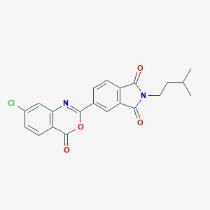 molecular formula C21H17ClN2O4 B303228 5-(7-chloro-4-oxo-4H-3,1-benzoxazin-2-yl)-2-(3-methylbutyl)-1H-isoindole-1,3(2H)-dione 