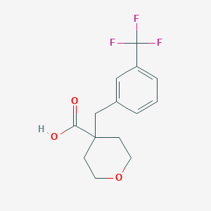molecular formula C14H15F3O3 B3032294 4-[3-(Trifluoromethyl)phenyl]methyl-oxane-4-carboxylic acid CAS No. 1385696-63-8