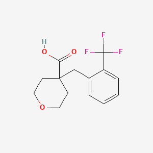 molecular formula C14H15F3O3 B3032295 4-[2-(Trifluoromethyl)phenyl]methyl-oxane-4-carboxylic acid CAS No. 1385696-83-2