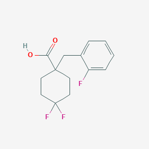 molecular formula C14H15F3O2 B3032298 4,4-Difluoro-1-[(2-fluorophenyl)methyl]cyclohexane-1-carboxylic acid CAS No. 1389313-48-7
