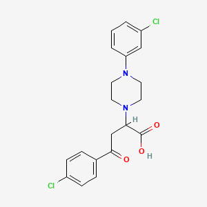 4-(4-Chlorophenyl)-2-[4-(3-chlorophenyl)piperazin-1-yl]-4-oxobutanoic acid