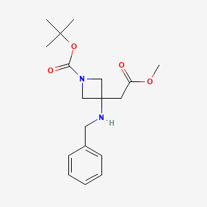 Tert-butyl 3-(benzylamino)-3-(2-methoxy-2-oxoethyl)azetidine-1-carboxylate