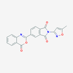 molecular formula C20H11N3O5 B303231 2-(5-Methyl-isoxazol-3-yl)-5-(4-oxo-4H-benzo[d][1,3]oxazin-2-yl)-isoindole-1,3-dione 