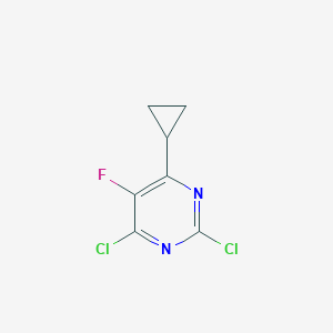 molecular formula C7H5Cl2FN2 B3032316 2,4-Dichloro-6-cyclopropyl-5-fluoropyrimidine CAS No. 1416438-39-5