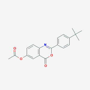 molecular formula C20H19NO4 B303233 2-(4-tert-Butylphenyl)-4-oxo-4H-3,1-benzoxazin-6-yl acetate 