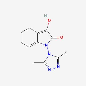 molecular formula C12H14N4O2 B3032331 1-(3,5-Dimethyl-4H-1,2,4-triazol-4-yl)-3-hydroxy-5,6-dihydro-1H-indol-2(4H)-one CAS No. 1439441-58-3