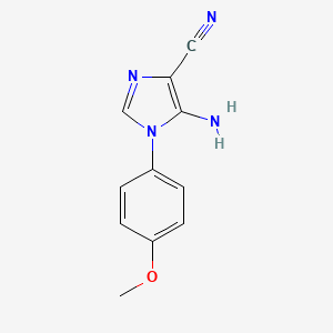 molecular formula C11H10N4O B3032382 5-amino-1-(4-methoxyphenyl)-1H-imidazole-4-carbonitrile CAS No. 155579-43-4