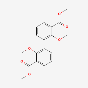molecular formula C18H18O6 B3032384 Dimethyl 2,2'-dimethoxy-[1,1'-biphenyl]-3,3'-dicarboxylate CAS No. 156660-23-0