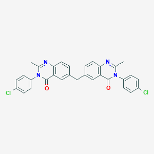 molecular formula C31H22Cl2N4O2 B303239 3-(4-chlorophenyl)-6-{[3-(4-chlorophenyl)-2-methyl-4-oxo-3,4-dihydro-6-quinazolinyl]methyl}-2-methyl-4(3H)-quinazolinone 