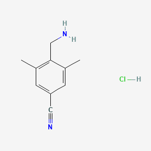 molecular formula C10H13ClN2 B3032396 4-(Aminomethyl)-3,5-dimethylbenzonitrile hydrochloride CAS No. 1618647-93-0