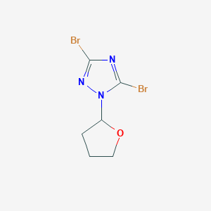 3,5-dibromo-1-(tetrahydrofuran-2-yl)-1H-1,2,4-triazole