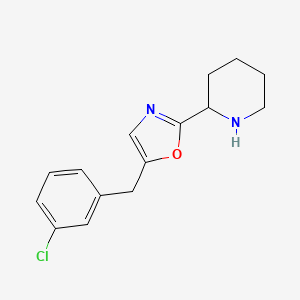 molecular formula C15H17ClN2O B3032436 5-(3-Chlorobenzyl)-2-(piperidin-2-yl)oxazole CAS No. 1785761-02-5