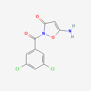 molecular formula C10H6Cl2N2O3 B3032444 5-amino-2-[(3,5-dichlorophenyl)carbonyl]-1,2-oxazol-3(2H)-one CAS No. 1807977-34-9