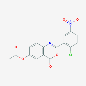 molecular formula C16H9ClN2O6 B303245 2-(2-Chloro-5-nitrophenyl)-4-oxo-4H-3,1-benzoxazin-6-yl acetate 