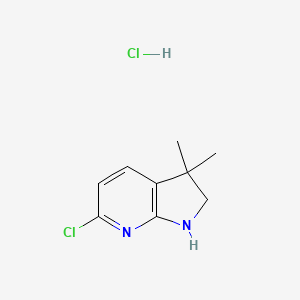 molecular formula C9H12Cl2N2 B3032464 6-Chloro-3,3-dimethyl-1H,2H,3H-pyrrolo[2,3-b]pyridine hydrochloride CAS No. 1946021-29-9
