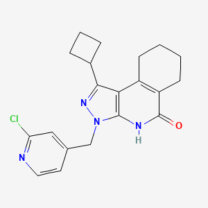 molecular formula C20H21ClN4O B3032469 3-((2-Chloropyridin-4-YL)methyl)-1-cyclobutyl-6,7,8,9-tetrahydro-3H-pyrazolo[3,4-C]isoquinolin-5(4H)-one CAS No. 1951439-42-1