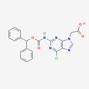 molecular formula C21H16ClN5O4 B3032470 2-(2-(((Benzhydryloxy)carbonyl)amino)-6-chloro-9H-purin-9-yl)acetic acid CAS No. 1951439-75-0