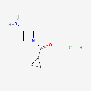 molecular formula C7H13ClN2O B3032478 (3-Aminoazetidin-1-yl)(cyclopropyl)methanone hydrochloride CAS No. 1956325-48-6