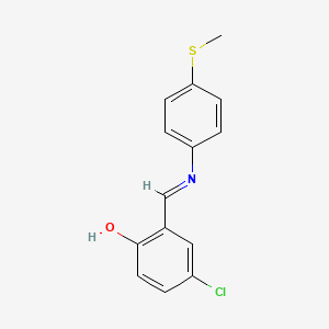 4-chloro-2-((E)-{[4-(methylthio)phenyl]imino}methyl)phenol