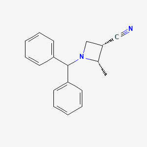 molecular formula C18H18N2 B3032496 1-(Diphenylmethyl)-2-methylazetidine-3-carbonitrile,cis- CAS No. 2007919-84-6