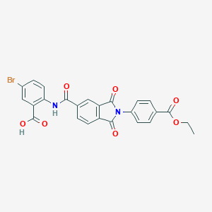 molecular formula C25H17BrN2O7 B303251 5-bromo-2-[({2-[4-(ethoxycarbonyl)phenyl]-1,3-dioxo-2,3-dihydro-1H-isoindol-5-yl}carbonyl)amino]benzoic acid 