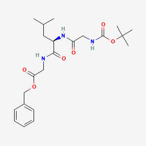 molecular formula C22H33N3O6 B3032527 benzyl 2-[(2R)-2-(2-{[(tert-butoxy)carbonyl]amino}acetamido)-4-methylpentanamido]acetate CAS No. 2126144-18-9