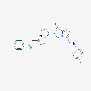 molecular formula C30H30N4O B303259 (2E)-5-[(4-methylanilino)methyl]-2-[5-[(4-methylanilino)methyl]-2,3-dihydropyrrolizin-1-ylidene]-3H-pyrrolizin-1-one 