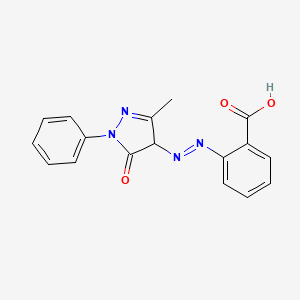 molecular formula C17H14N4O3 B3032609 苯甲酸，2-[2-(4,5-二氢-3-甲基-5-氧代-1-苯基-1H-吡唑-4-基)偶氮基]- CAS No. 2898-84-2