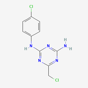 molecular formula C10H9Cl2N5 B3032621 6-(chloromethyl)-N-(4-chlorophenyl)-1,3,5-triazine-2,4-diamine CAS No. 30355-61-4