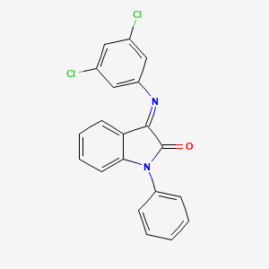 molecular formula C20H12Cl2N2O B3032622 3-[(3,5-dichlorophenyl)imino]-1-phenyl-1,3-dihydro-2H-indol-2-one CAS No. 303984-51-2