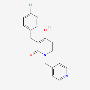 molecular formula C18H15ClN2O2 B3032623 3-(4-chlorobenzyl)-4-hydroxy-1-(4-pyridinylmethyl)-2(1H)-pyridinone CAS No. 303994-51-6