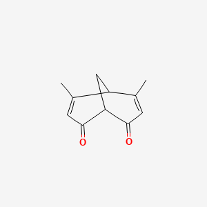 molecular formula C11H12O2 B3032635 4,6-二甲基双环(3.3.1)壬-3,6-二烯-2,8-二酮 CAS No. 31616-72-5