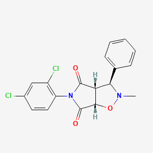 molecular formula C18H14Cl2N2O3 B3032638 (3S,3aR,6aS)-5-(2,4-dichlorophenyl)-2-methyl-3-phenyl-3a,6a-dihydro-3H-pyrrolo[3,4-d][1,2]oxazole-4,6-dione CAS No. 318951-50-7